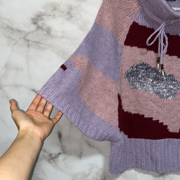 Vertigo Wool Blend Printed Cowl Neck Sweater - Heathered Mauve Rose - Picture 6 of 11